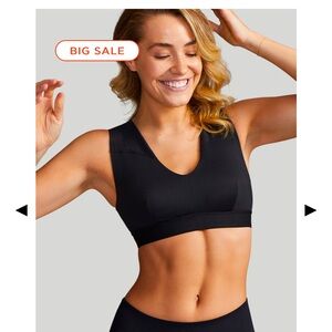 Tommie Copper Shoulder Support Bra Black size large. NWOT